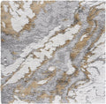 SAFAVIEH Horizon Shag Collection Area Rug - 9' Square, Grey & Gold, Modern Abstract Design, Plush 2.5-inch Thick, Ideal for High Traffic Areas in Living Room, Bedroom, Dining (HZN890D-9SQ)