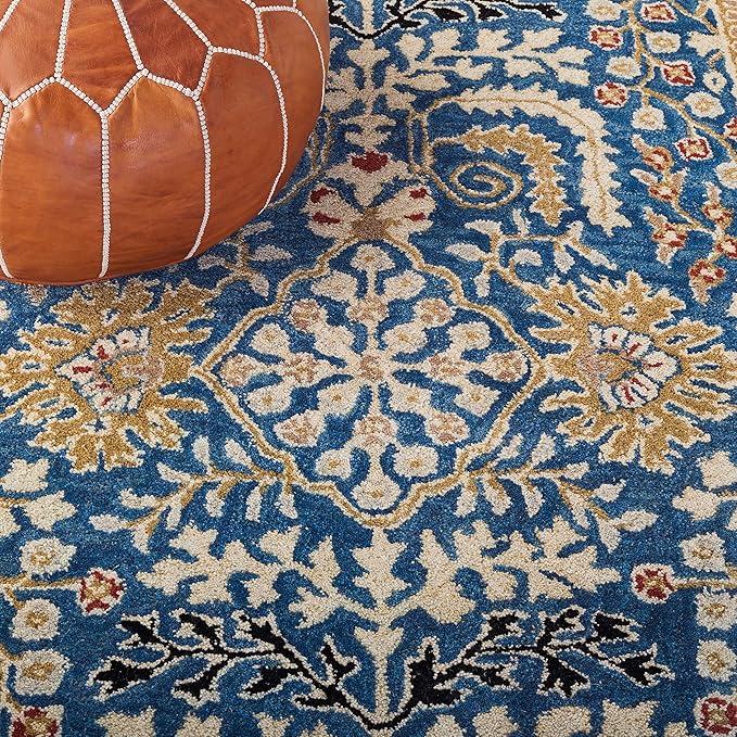 SAFAVIEH Antiquity Collection Runner Rug - 2'3" x 12', Dark Blue & Multi, Handmade Traditional Oriental Wool, Ideal for High Traffic Areas in Living Room, Bedroom (AT64B)