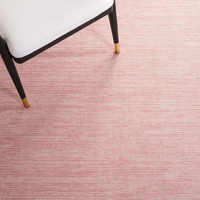 SAFAVIEH Vision Collection Area Rug - 8' Round, Pink, Modern Ombre Design, Non-Shedding & Easy to Clean, Ideal for Living Room, Bedroom, Dining Space (VSN606U)