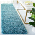 SAFAVIEH Milan Shag Collection Runner Rug - 2' x 14', Aqua Blue, Solid Design, Non-Shedding & Easy Care, 2-inch Thick Ideal for High Traffic Areas in Living Room, Bedroom (SG180-6060)