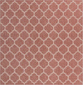 Unique Loom Outdoor Trellis Collection Area Rug - Trellis (Square 10' 8" x 10' 8", Rust Red/ Ivory)