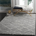 SAFAVIEH Arizona Shag Collection Area Rug - 6'7" x 9'2", Grey & Ivory, Moroccan Design, Non-Shedding & Easy to Clean, Ideal for Living Room, Bedroom, Dining Space (ASG743D)