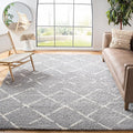 SAFAVIEH Area Rug 9x12 - Arizona Shag Collection - Large - Grey & Ivory, Moroccan Boho Design, Non-Shedding & Easy to Clean, Ideal for Living Room, Bedroom, Dining Space (ASG743D)