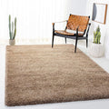 SAFAVIEH Milan Shag Collection 3' Square Dark Beige SG180 Solid Non-Shedding Living Room Bedroom Dining Room Entryway Plush 2-inch Thick Area Rug