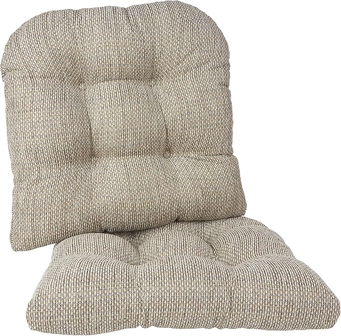 Klear Vu Gripper Overstuffed Universal Non-Slip Dining Chair Cushions for Kitchen Decor or Office Use, U-Shaped Skid-Proof Seat Pad, 17x17 Inches, 2 Count (Pack of 1), Honeycomb Natural