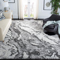 SAFAVIEH Area Rug 8x10 - Horizon Shag Collection - Large - Grey & Ivory, Modern Design, Non-Shedding & Easy Cleaning, Ultra Plush Thick Pile, Ideal for Living Room, Bedroom, Dining Space (HZN890F)
