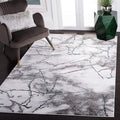 SAFAVIEH Craft Collection Area Rug - 4' Square, Grey & Green, Modern Abstract Design, Non-Shedding & Easy Care, Ideal for High Traffic Areas in Living Room, Bedroom (CFT877Y)