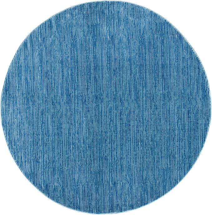 SAFAVIEH Vision Collection Area Rug - 5' Round, Blue, Modern Ombre Design, Non-Shedding & Easy to Clean, Ideal for Living Room, Bedroom, Dining Space (VSN606M)