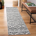 SAFAVIEH Tulum Collection Runner Rug - 2' x 11', Ivory & Black, Moroccan Boho Tribal Design, Non-Shedding & Easy to Clean, Ideal for Living Room, Hallway, Foyer, Entryway, Bedroom (TUL272B)