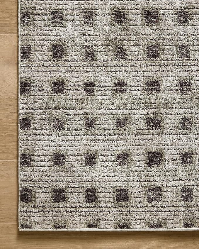 Loloi Jeremiah Brent Bleecker Collection BLE-06 Silver/Charcoal 6'-7" x 9'-3" Area Rug