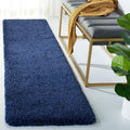 SAFAVIEH Milan Shag Collection Runner Rug - 2' x 12', Navy, Solid Design, Non-Shedding & Easy Care, 2-inch Thick Ideal for High Traffic Areas in Living Room, Bedroom (SG180-7070)