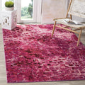 SAFAVIEH Monaco Collection Accent Rug - 4' x 5'7", Fuchsia, Boho Chic Abstract Watercolor Design, Non-Shedding & Easy Care, Ideal for High Traffic Areas in Entryway, Living Room, Bedroom (MNC225F)