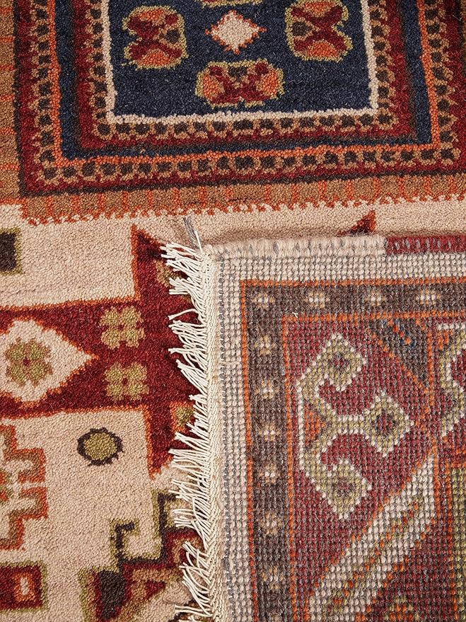Hand Knotted Wool & Silk ECO-Friendly Oriental Area Rugs - 10'x13', Rectangle Shape, Cream Burgundy Color, Classic Oriental Traditional, Medium Pile Handmade Area Rugs (AF0102)