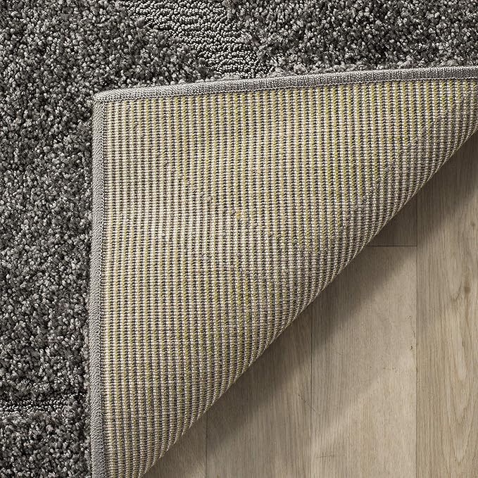 SAFAVIEH Florida Shag Collection Area Rug - 9'6" x 13', Grey & Grey, Non-Shedding & Easy Care, 1.2-inch Thick Ideal for High Traffic Areas in Living Room, Bedroom (SG471-8080)