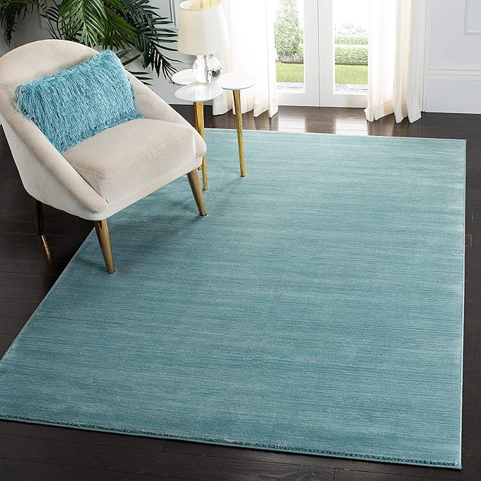 SAFAVIEH Vision Collection Area Rug - 5'1" x 7'6", Aqua, Modern Ombre Design, Non-Shedding & Easy to Clean, Ideal for Living Room, Bedroom, Dining Space (VSN606B)