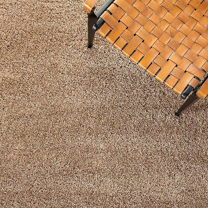 SAFAVIEH Milan Shag Collection 11' Square Dark Beige SG180 Solid Non-Shedding Living Room Bedroom Dining Room Entryway Plush 2-inch Thick Area Rug