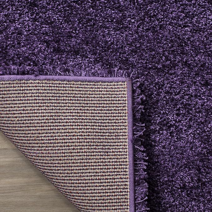 SAFAVIEH Milan Shag Collection Runner Rug - 2' x 12', Purple, Solid Design, Non-Shedding & Easy Care, 2-inch Thick Ideal for High Traffic Areas in Living Room, Bedroom (SG180-7373)