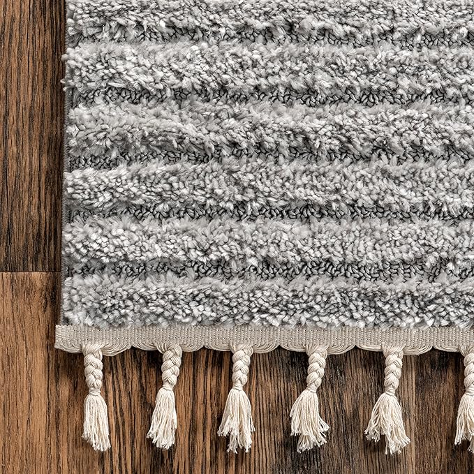 nuLOOM Risette Light Grey, 12' x 15', Geometric, Soft and Textured, High Traffic, Stain Resistant, Easy Clean, Durable Area Rug for Bedroom, Living Room, Dining Space, Den, Foyer, Entryway