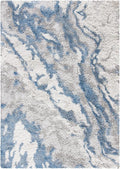 SAFAVIEH Horizon Shag Collection Accent Rug - 3' x 5', Grey & Blue, Non-Shedding & Easy Care, 2-inch Thick Ideal for High Traffic Areas in Entryway, Living Room, Bedroom (HZN890G)