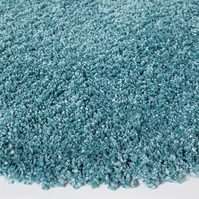 SAFAVIEH Milan Shag Collection 10' Round Aqua Blue SG180 Solid Non-Shedding Living Room Bedroom Dining Room Entryway Plush 2-inch Thick Area Rug