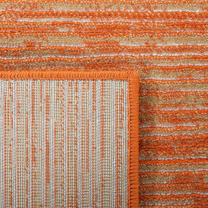 SAFAVIEH Vision Collection Area Rug - 5' Square, Orange, Modern Ombre Design, Non-Shedding & Easy to Clean, Ideal for Living Room, Bedroom, Dining Space (VSN606P)