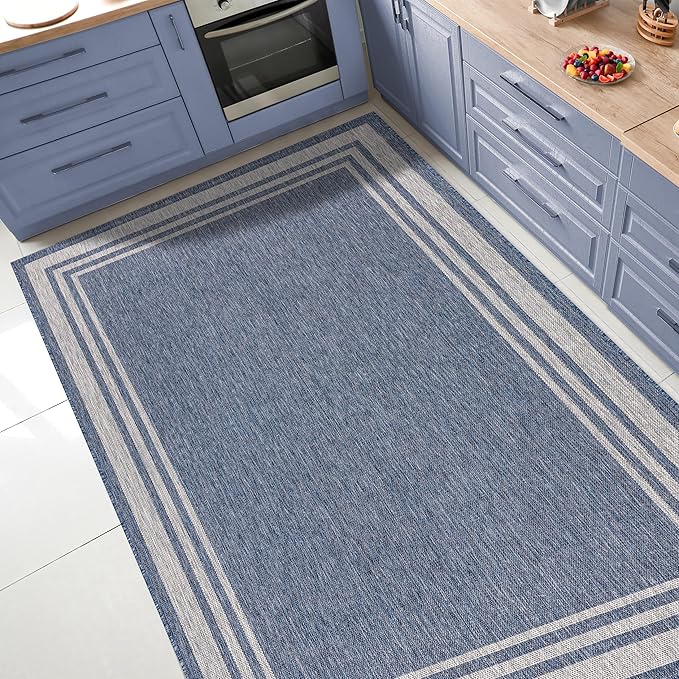 Keen Home Design Terrace Outdoor Area Rug - 4x6 Washable Indoor/Outdoor Rug for Patio, Kitchen, Balcony, Beach, Garden, Deck and Porch, Size: 3'10"x5'7"
