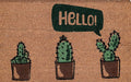 Coir Door Mats 17" X 30", Non-Slip Sturdy, PVC Backed Heavy Duty, Easy to Clean, Ideal for Door Entrance, Patio, Porch, Backyard, Garages, Hello Cactus