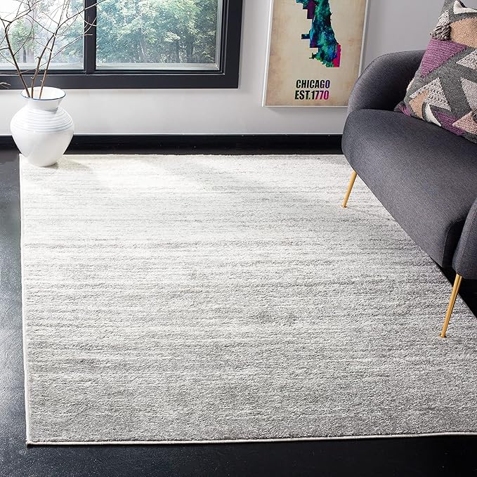 Safavieh Area Rug 6x8 - Adirondack Collection - Ivory & Silver, Modern Ombre Design, Non Shedding & Easy to Clean, Ideal for Living Room, Bedroom, Office, Dining Space (ADR113B)
