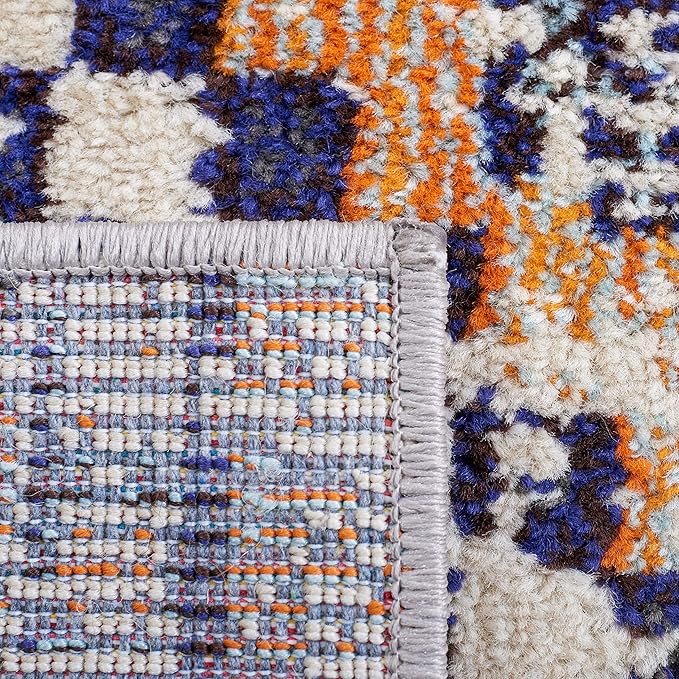 SAFAVIEH Madison Collection Runner Rug - 2'2" x 6', Orange & Beige, Boho Diamond Distressed Design, Non-Shedding & Easy Care, Ideal for High Traffic Areas in Living Room, Bedroom (MAD418P)