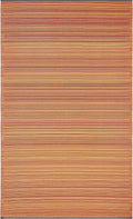 Fab Habitat Stripe Coastal Colorful Outdoor Rug - Waterproof, Crease-Free Fade Resistant, Reversible - Recycled Plastic - Patio Porch Balcony Deck Yard Garden - Cancun Terracotta - 5x8 ft