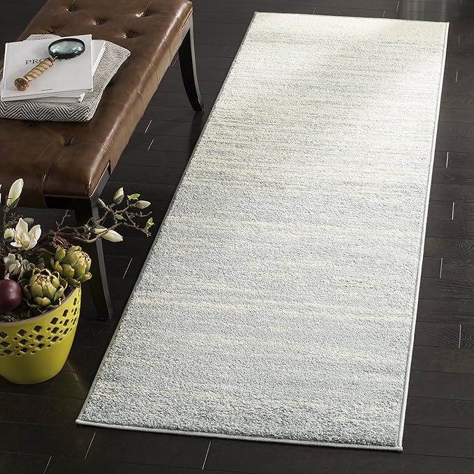 SAFAVIEH Adirondack Collection Runner Rug - 2'6" x 8', Slate & Cream, Modern Ombre Design, Non Shedding & Easy to Clean, Ideal for Hallway, Foyer, Kitchen, Entryway, Bedroom (ADR113T)