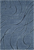 SAFAVIEH Florida Shag Collection Area Rug - 6' x 9', Light Blue & Blue, Non-Shedding & Easy Care, 1.2-inch Thick Ideal for High Traffic Areas in Living Room, Bedroom (SG471-6065)