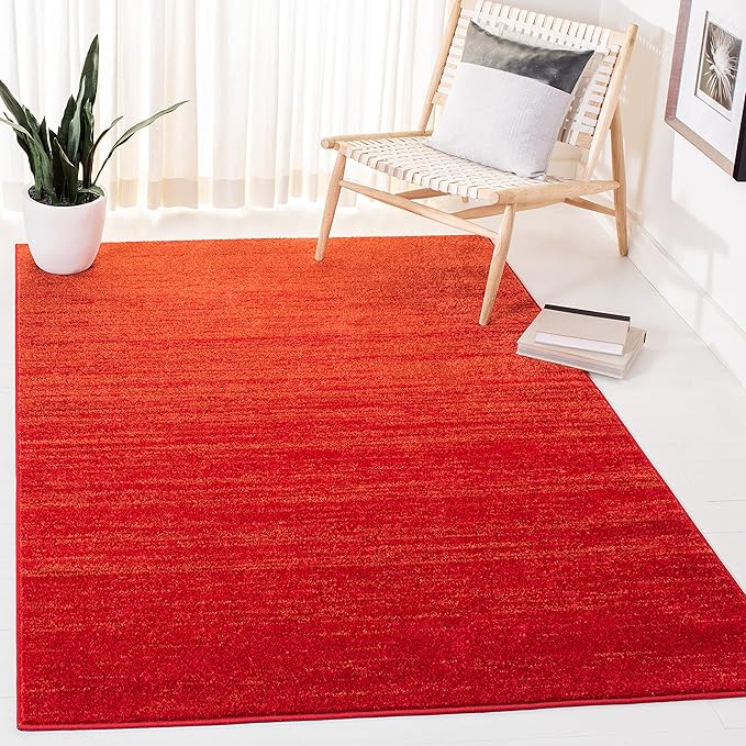 SAFAVIEH Adirondack Collection Accent Rug - 4'5" x 6'5", Red & Grey, Modern Ombre Design, Non Shedding & Easy to Clean, Ideal for Living Room, Bedroom, Office, Dining Space (ADR113Q)