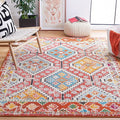 SAFAVIEH Madison Collection Area Rug - 10' x 14', Rust & Pink, Boho Diamond Distressed Design, Non-Shedding & Easy Care, Ideal for High Traffic Areas in Living Room, Bedroom (MAD418Q)