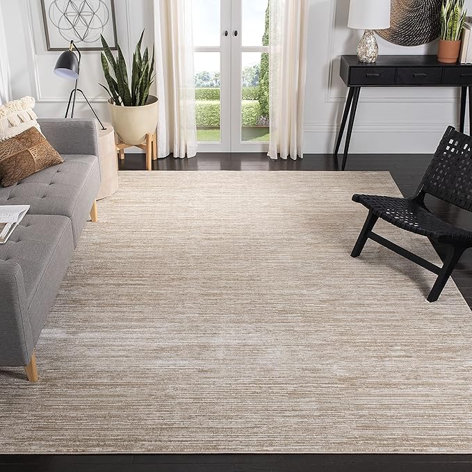 SAFAVIEH Vision Collection Area Rug - 10' Square, Cream, Modern Ombre Design, Non-Shedding & Easy to Clean, Ideal for Living Room, Bedroom, Dining Space (VSN606F)