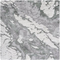SAFAVIEH Horizon Shag Collection Area Rug - 8' Square, Grey & Green, Modern Abstract Design, Plush 2.5-inch Thick, Ideal for High Traffic Areas in Living Room, Bedroom, Dining (HZN890Y-8SQ)