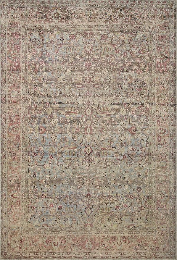 Loloi Adrian Collection ADR-06 Ocean/Clay 7'-6" x 9'-6", .19" Thick Area Rug