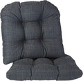 Klear Vu Gripper Overstuffed Universal Non-Slip Dining Chair Cushions for Kitchen Decor or Office Use, U-Shaped Skid-Proof Seat Pad, 17x17 Inches, 2 Count (Pack of 1), Honeycomb Navy