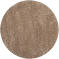 SAFAVIEH Milan Shag Collection 3' Round Dark Beige SG180 Solid Non-Shedding Living Room Bedroom Dining Room Entryway Plush 2-inch Thick Area Rug