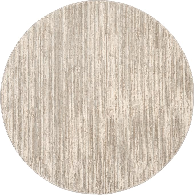 SAFAVIEH Vision Collection Area Rug - 4' Round, Cream, Modern Ombre Design, Non-Shedding & Easy to Clean, Ideal for Living Room, Bedroom, Dining Space (VSN606F)