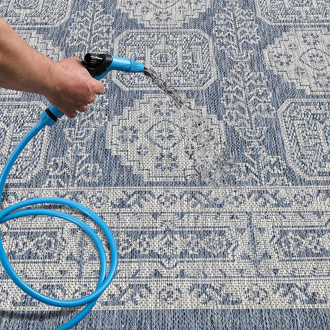 Keen Home Design Terrace Outdoor Area Rug - 10x14 Washable Indoor/Outdoor Rug for Patio, Kitchen, Balcony, Beach, Garden, Deck and Porch, Size: 10'x14'