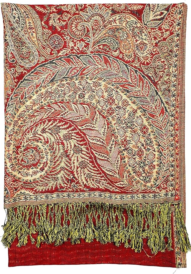 Achillea Big Paisley Pashmina Shawl Wrap for Women – Elegant Scarf for Weddings, Evening Dresses, Festivals & Daily Wear