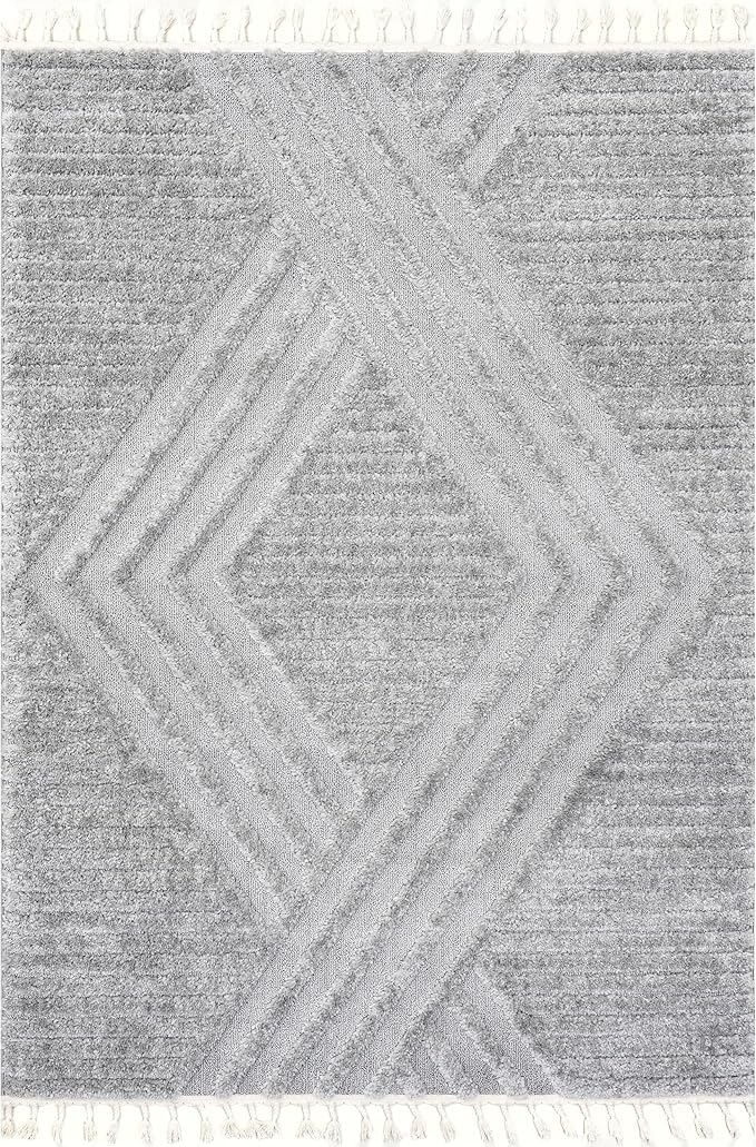 nuLOOM Risette Light Grey, 10' x 14', Geometric, Soft and Textured, High Traffic, Stain Resistant, Easy Clean, Durable Area Rug for Bedroom, Living Room, Dining Space, Den, Foyer, Entryway