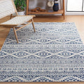 SAFAVIEH Tulum Collection Area Rug - 5'3" x 7'6", Ivory & Navy, Moroccan Boho Tribal Design, Non-Shedding & Easy to Clean, Ideal for Living Room, Bedroom, Dining Space (TUL272D)