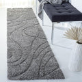 SAFAVIEH Florida Shag Collection Runner Rug - 2'3" x 9', Grey & Grey, Non-Shedding & Easy Care, 1.2-inch Thick Ideal for High Traffic Areas in Living Room, Bedroom (SG471-8080)