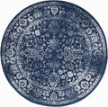 SAFAVIEH Adirondack Collection Area Rug - 6'7" Round, Navy & Ivory, Distressed Vintage Floral Design, Non-Shedding & Easy Cleaning, Ideal for Living Room, Bedroom, Dining Space (ADR109N)