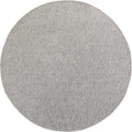 TOWN & COUNTRY BASICS Pax Herringbone Textured Solid Everwash® Washable Area Rug, Low Pile, Non-Slip Backing, Easy Clean Pet & Family Friendly Rug, Grey, 8' Round