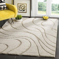 SAFAVIEH Florida Shag Collection Accent Rug - 3'3" x 5'3", Cream & Beige, Non-Shedding & Easy Care, 1.2-inch Thick Ideal for High Traffic Areas in Entryway, Living Room, Bedroom (SG471-1113)