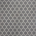 Unique Loom Outdoor Trellis Collection Area Rug - Trellis (Square 10' 8" x 10' 8", Black/ Ivory)