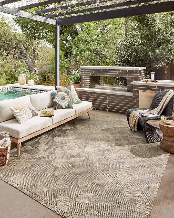 Loloi Dawn Collection Indoor/Outdoor DAW-08 Beige 6'-4" x 9'-2" Area Rug